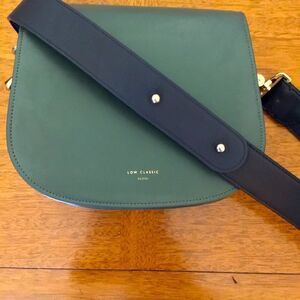 Rare Low Classic Seoul Green & Blue Color Block Flap Shoulder Bag
